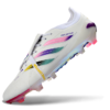 Adidas Predator 26 Elite Fold-Over Tongue " white, iridescent pink, and iridescent blue colorway".