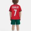Portugal home Jersey for KIDS "Cristiano Ronaldo's "iconic name and number 7 printed on the back. 