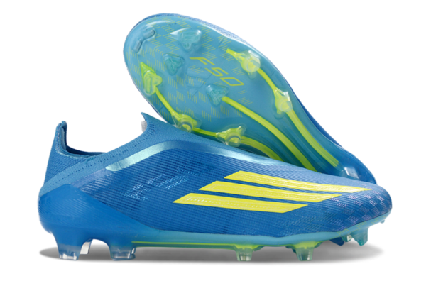 10 Adidas F50 Elite Laceless FG soccer cleat from the "Ice Cold Precision" pack.