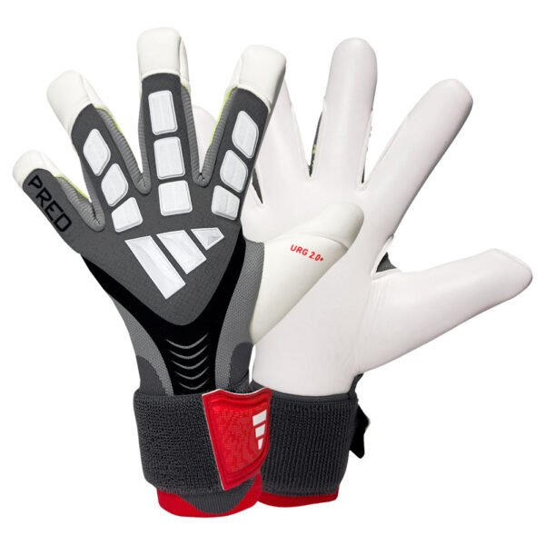 14625-1807 Adidas Predator Pro Hybrid Strap Goalkeeper Gloves, "Finisher's Steel" collection.