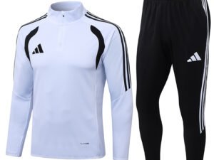 43b98337 Adidas Tiro 26 League 1/4-Zip Training Tracksuit Set in white and black.