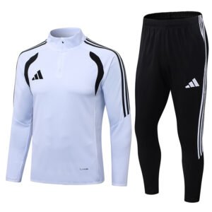 43b98337 Adidas Tiro 26 League 1/4-Zip Training Tracksuit Set in white and black.
