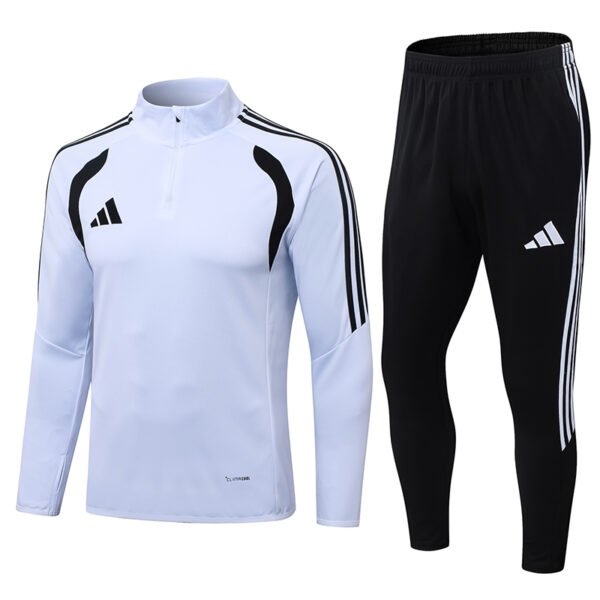 43b98337 Adidas Tiro 26 League 1/4-Zip Training Tracksuit Set in white and black.