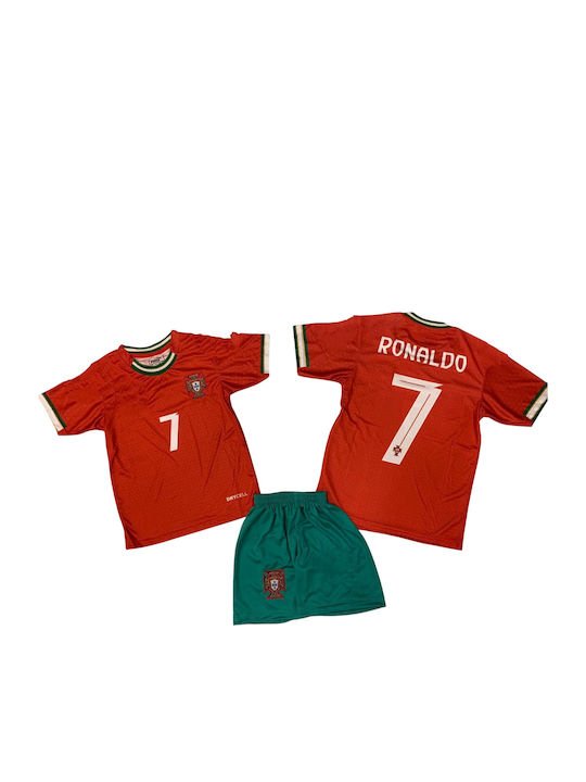 Portugal home Jersey for KIDS "Cristiano Ronaldo's "iconic name and number 7 printed on the back. 