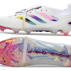 Adidas Predator 26 Elite Fold-Over Tongue " white, iridescent pink, and iridescent blue colorway".
