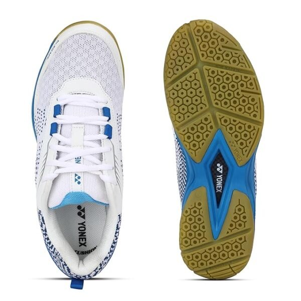 81cw1e9MFZL._SX679_ Yonex V100i Men’s Badminton Shoes – White Blue / Ceramic Blue