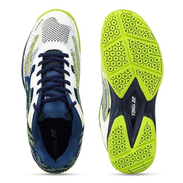 Yonex Velo 200i Badminton Shoes (White Deep Ocean) – Non Marking, Hexagrip
