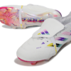 Adidas Predator 26 Elite Fold-Over Tongue " white, iridescent pink, and iridescent blue colorway".