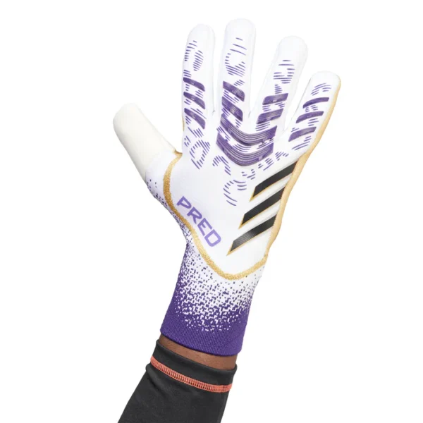 JZ5787_6_HARDWARE_OnModel_StandardView_white Adidas Predator Pro Goalkeeper Gloves "Road to Glory" pack.