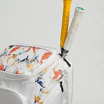 Yonex All Day Backpack (Model: AD1-Q014-524-0712 / BAG524B0712Z) in the Star White / Crème De Peche colorway.