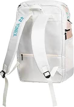 Yonex All Day Backpack (Model: AD1-Q014-524-0712 / BAG524B0712Z) in the Star White / Crème De Peche colorway.