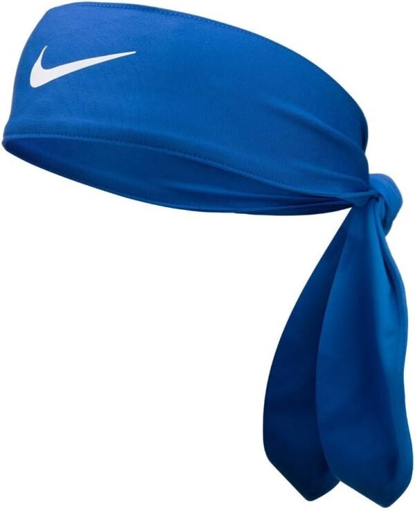 f461eaa8-34c2-4a0a-b471-b59d525b092e Nike Dri-FIT Head Tie in the "Game Red , Black and Royal blue" colorway.