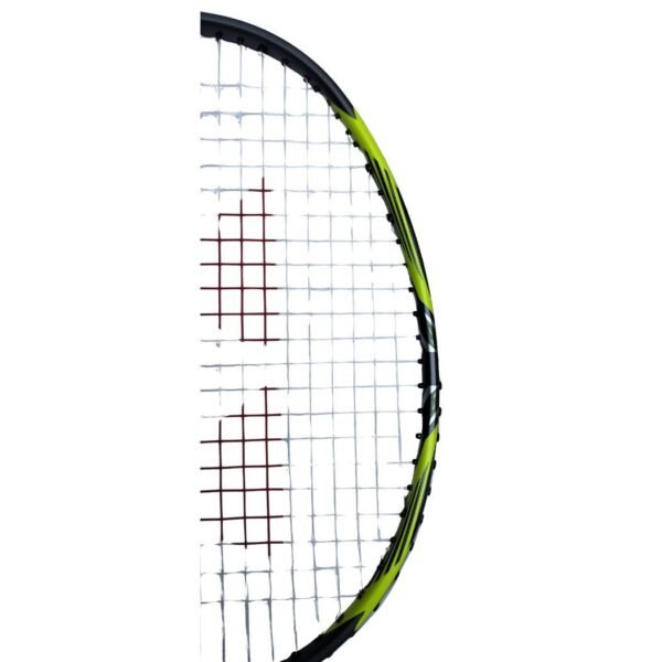 yonex_arcsaber_7_play_badminton_racket_11_ Yonex Arcsaber 7 Play badminton racket alongside its coordinating black and blue full-length storage cover.