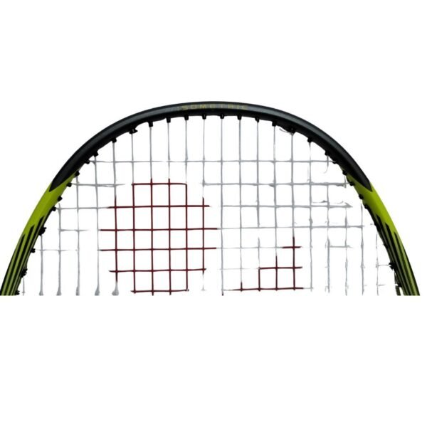 yonex_arcsaber_7_play_badminton_racket_12_ Yonex Arcsaber 7 Play badminton racket alongside its coordinating black and blue full-length storage cover.