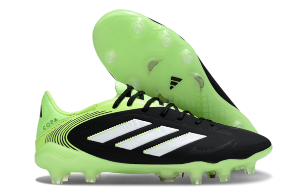 02efe13f Adidas Copa Pure III Elite FG in the Core Black, Footwear White, and Lucid Lemon colorway.