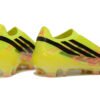 144 Adidas F50 Hyperfast Elite Laceless "Too Light" Pack. Team Solar Yellow, Core Black, and Solar Turbo (pink/orange) colorway.