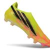 146 Adidas F50 Hyperfast Elite Laceless "Too Light" Pack. Team Solar Yellow, Core Black, and Solar Turbo (pink/orange) colorway.