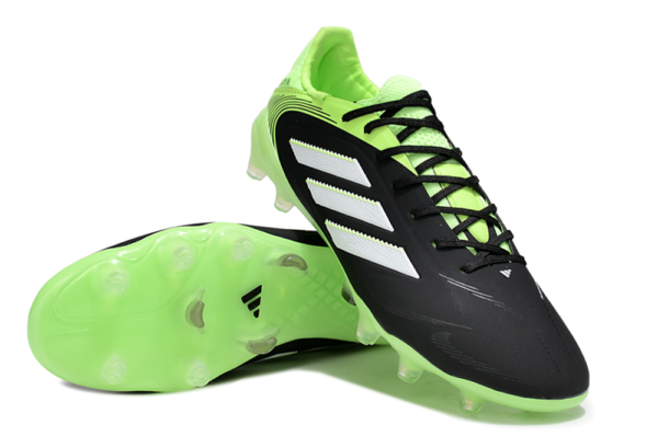 849ed486 Adidas Copa Pure III Elite FG in the Core Black, Footwear White, and Lucid Lemon colorway.