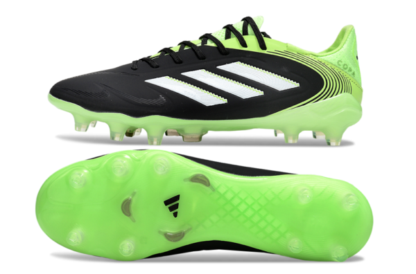 9d6f743a Adidas Copa Pure III Elite FG in the Core Black, Footwear White, and Lucid Lemon colorway.